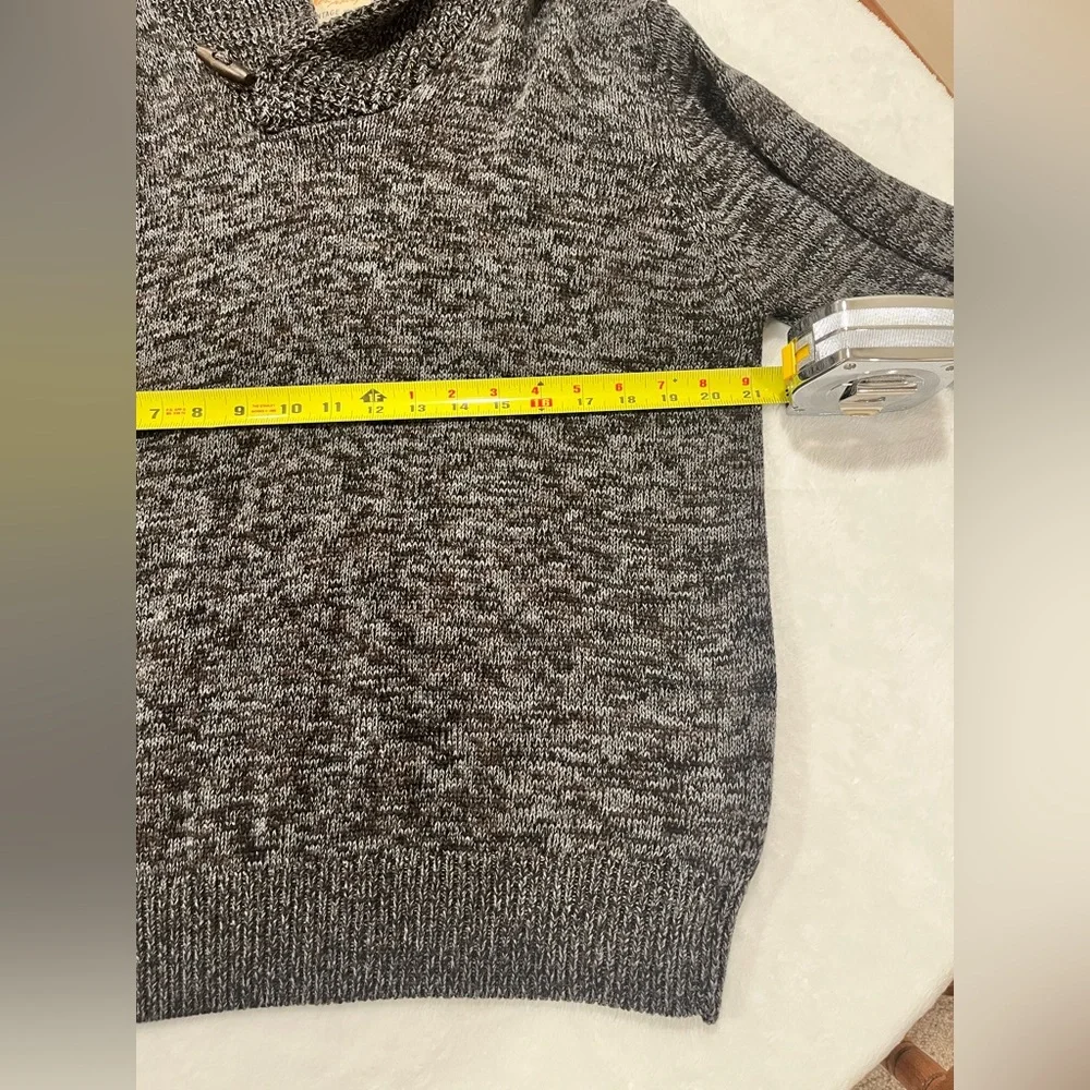 Men’s Original Weatherproof Vintage Sweater Size Large Black/Grey Cowl Neck - Picture 6 of 8